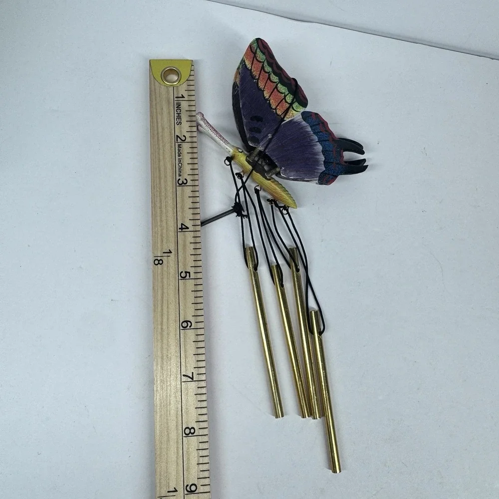 Vintage Colorful Butterfly Wind Chime Hanging Decor Spring Garden Patio Decor